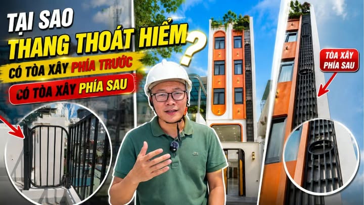 Cùng là thang thoát hiểm – vì sao có công trình đặt phía trước